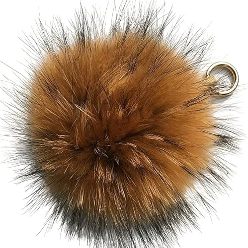 xinshibao Damen Pom Pom Bommel Anhänger Taschenanhänger Schlüsselanhänger Echtfell Pelz Bommel