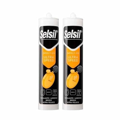 DETERMONDO 2 Silicone Bianco per Fissaggio Ibrido da 290 ml Colla di Montaggio Extra Forte Essiccazione in Soli 20 Minuti Silicone per Esterni e Interni Adatto a tutti i Materiali