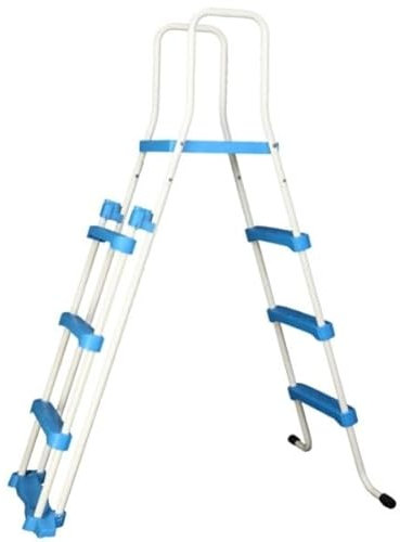 Scaletta per piscina fuori terra con altezza fino a 107 cm, completa di piattaforma superiore e sicurezza per i bambini