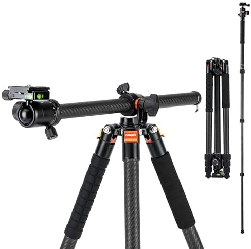 Fotopro Treppiede orizzontale per fotocamera da 75 pollici in fibra di carbonio a 360 gradi testa a sfera piastra a sgancio rapido treppiede DSLR per fotocamera da viaggio videocamera videocamera