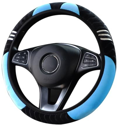 Lenkradabdeckung, Universal Lenkradhülle Plüsch Winter Lenkradbezug Lenkrad Abdeckung weich bequem Steering Lenkradschoner Anti Rutsch Universal Auto Lenkradhülle für Auto Zubehör 38CM