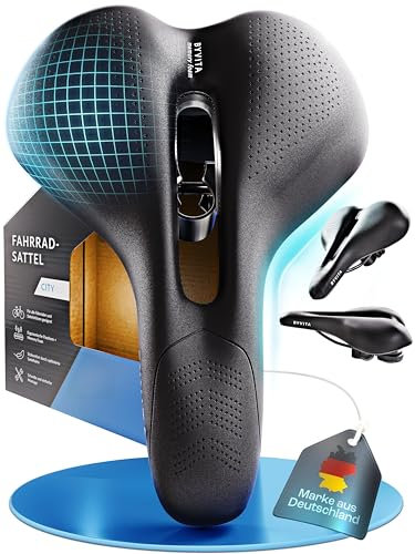 BYVITA Fahrradsattel - mit ErgoFoam+ I maximaler Fahrkomfort I ergonomischer Fahrrad Sattel für Damen & Herren I Fahrradsattel Herren bequem, Damen bequem weich (City)