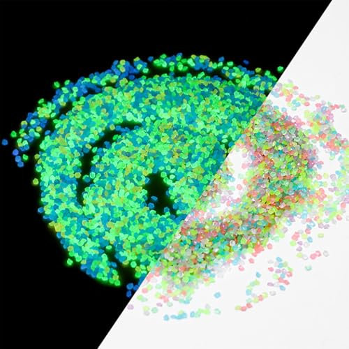 JOYOLA 6000 Piezas Piedras Luminosas, 150g Arena Luminosa Colorida, 3-5 mm Piedras Fluorescentes, Piedras Decorativas Fluorescentes, Piedras Noctilucentes para Casa, Jardín, Acuario y Pecera