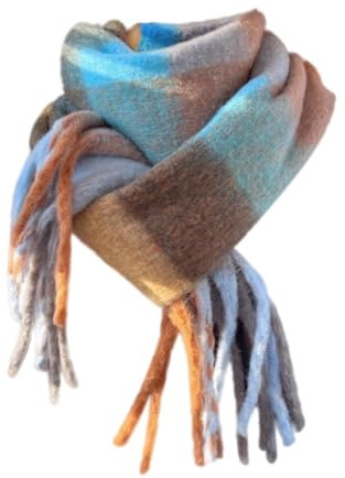 Generisch Karierter Warmer Deckenschal für den Winter, Lange Damen-Schals, kariert, weich, Wolle, Tartan-Schal für Frauen Loop Schal Damen Wolle Wollschal Bunt