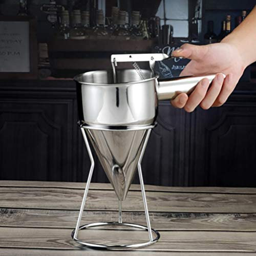 Yctze Entonnoir de Cuisson en Acier Inoxydable avec Support – Entonnoir à Piston pour Distribution de Précision et de Sauce | Outil de Cuisine Essentiel pour la Boulangerie et la