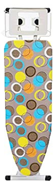 Tabla de planchar, 108 x 34 cm, tabla de planchar vertical grande con cubo de hierro, soporte plegable para tabla de planchar doméstica, altura ajustable de 70 a 92 cm