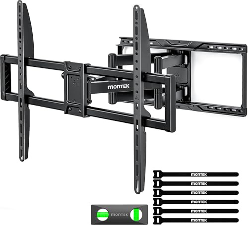 monTEK TV Wandhalterung 638 mm für 50-100 Zoll bis 75 kg, max VESA 900x600 | 2026 neu,100 Zoll XXL Wandhalterung,Stabile doppelte Gelenkarme,638 mm Auszug,Montageset,Schwenkfunktion,Werkzeuglose Neigung