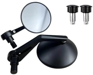 HPZPRPCEW Für Y&amaha MT-07 MT-09 MT10 FZ1/FZS1000 FZ6 FZ6R XJ6 Für TMAX530 Für TMAX500 Motorrad Lenkerendenspiegel Rückspiegel(SCHWARZ)