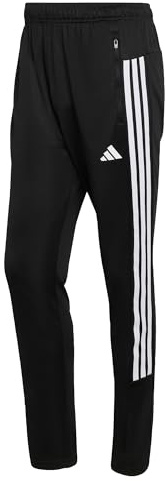 adidas Hombre Workout Essentials All-Set 3-Stripes Knit Pants, Black/White, M