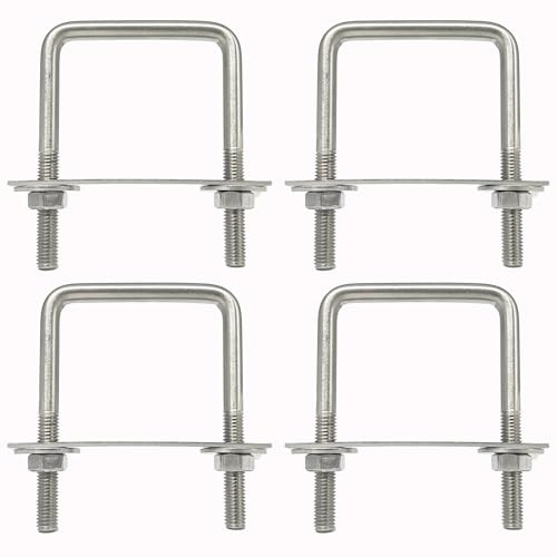 duoyif U Bolzen U Bügel 60 mm x 90 mm 4 Sätze U-Schrauben M8 Vierkant