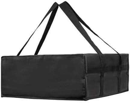 ohodhmnu Borsa termica portatile per generi alimentari e trasporto di alimenti in tessuto Pizza Delivery Bag per temperatura controllata, Nero