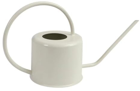 Annaffiatoio vintage in acciaio inox – 1,3 l con beccuccio lungo in metallo per piante da interno ed esterno, ideale per piante grasse, bonsai e fiori da giardino, colore beige