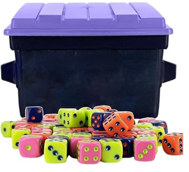 Fast Paced Family Dice Game | 4 Player Board Travel Games for Adults, Kids with Dumpster 80 Dice And Stickers | Perfect For Travel Games And Game Night