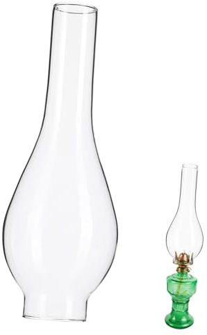 Vaguelly Abat-Jour Transparent Pour Lampe À Pétrole Cheminée En Verre De Rechange Couvercle De Lampe À Huile Rétro Résistant À La Chaleur Pour Remplacer Un Ancien Abat-Jour Cassé