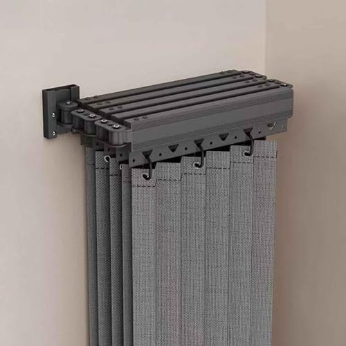 MTHGH Faltbarer Duschvorhang,Mit klappbarer Stange,Duschvorhang Leinen Textil Ohne Bohren, Wasserdicht/Waschbar für Eckdusche, Shower Curtains(A,Curtain/W150*H180)