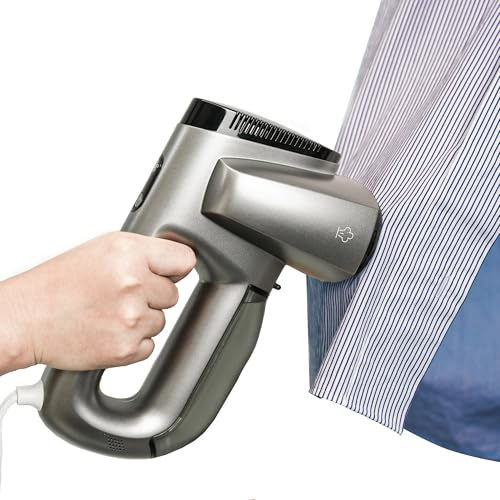 Vacuum Steamer for Clothes, GKJ Handheld Clothes Steamer, 2300Pa Suction Portable Travel Fabric and Garment Steamer, 2-in-1 Steamer & Iron, 118ml Water Tank (for 110-120V)