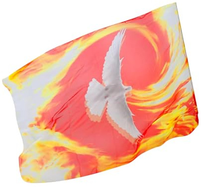 Banderas de adoración para iglesia de baile, pancarta de fuego de baile de alabanza con varillas escalables, pancarta de gasa para niñas principiantes, bailarinas cristianas, prácticas, eventos