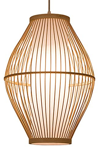 WGFJKI Lampadario da Fattoria Lampada a Sospensione a Cesto Rustico Regolabile a Una Luce E26 E27 Lampada a Sospensione Naturale Rustica retrò Paralume in bambù sospeso per Isola Cucina Corridoio