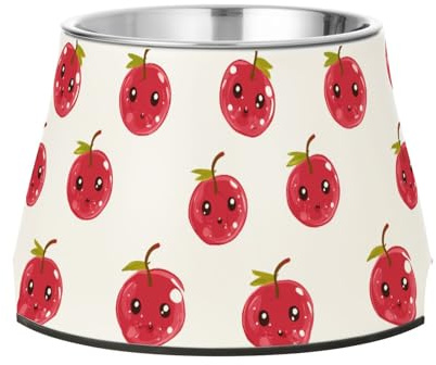 Simpatico ribes rosso frutta cani bianchi ciotola acqua antiscivolo in acciaio inox gatti ciotole base per cani di piccola taglia Whisker Friendly