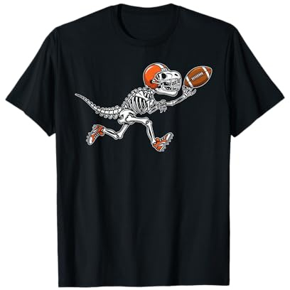 T-Rex - Costume da Scheletro di Football Americano, per Halloween Maglietta