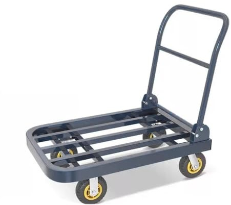 Carretilla de Mano Camión de Plataforma Tubo Cuadrado Carga Remolque extendido Carretilla Plegable Empuje Transpaleta Manual(Pequeño)