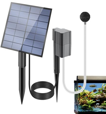 Aérateur de bassin à énergie solaire – Pompe à air ABS réglable, circulation de l'oxygène extérieure économe en énergie | Bulleur d'eau silencieux, aérateur d'aquarium, pompe à oxygène de piscine de
