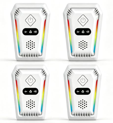 Repelente Ultrasónico de Plagas, 4 Pack Electrónico Repelente Mosquitos Control de Plagas 3 Modos, Repelente Ultrasónico Mosquitos para Interiores, Moscas, Ratones, Cucarachas, Arañas, Roedores