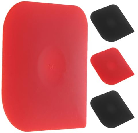 Holibanna Grattoir à pâtisserie et racloir à vaisselle en PP, lot de 4 pièces, design élégant, résistant à l'usure, pour nettoyer casseroles en cuisine