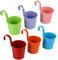 LIHAO 6 x Hängetöpfe Metall Set Pflanztopf Blumentöpfe zum Aufhängen Eisen Hängeblumentöpfe mit abnehmbarem Griff Haken für Blumen Kräuter Sukkulenten Pflanzen
