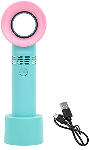 Hsthe Sea Portable USB Rechargeable Mini Fan Eyelash Fan Dryer Bladeless Handheld Fan for Eyelash Extension, Air Conditioning Blower for Essential Eyelash Extension Supplies (Blue)