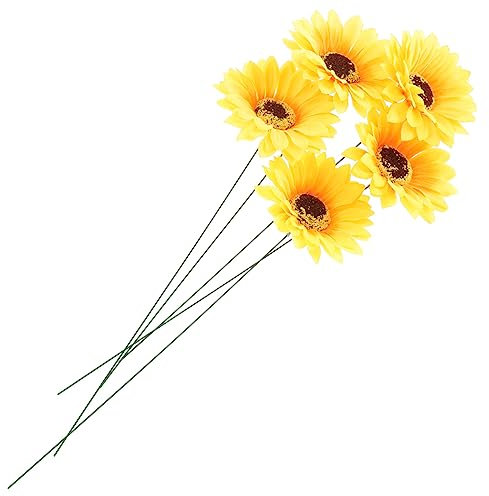 EXCEART Sunflower Lawn Sign 5pcs Metal Sunflower Stake Art Decor for Outdoor Patio Yard Lawn Garden Decoration Garden Stakes