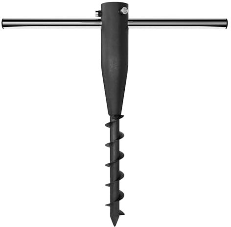 DAKEPOLE Schirmständer aus Metall, Sonnenschirmhalter/Schirm Halter/Metall Erdspieß zum Eindrehen/Wäschespinne Halter/Standfuß/Masthalter für Garten,Standfuß für Schirme,Erdspieß mit Stock