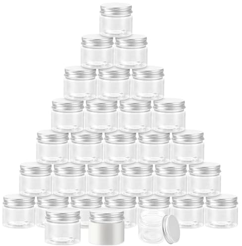 YAYODS 30 Stück Cremedosen zum Befüllen 50ml - Plastik Cremetiegel zum Befüllen - Salbentiegel 50ml - Leere Creme Behälter Wiederverwendbar - Kleine Döschen mit Deckel für Make-up, Cremes, Lotionen