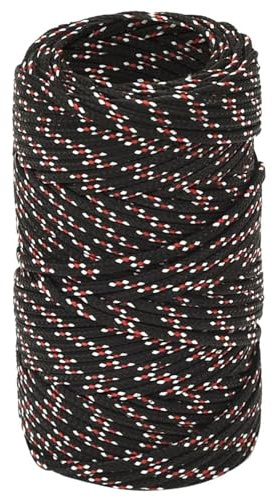 ZEYUAN Bootsseil Schwarz 2 mm 25 m Polypropylen, Ankerleine, Boot Fenderleine, Festmacherleine, Tauwerk, Kletterseil, Wurfleine, Schaukelseile, Schwimmleine