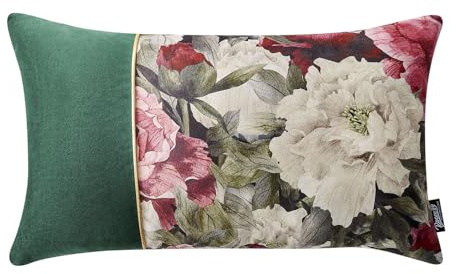 Room99 Housse décorative de Coussin Blossom 30 x 50 cm Taie d'oreiller pour Coussins Canapé avec Fermeture éclair Invisible Vert foncé, 1 pièce