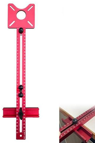 3 in 1 Fräsnuthalterung für Oberfräsen, Universal Aluminium Router Tischeinsatz Platte für die Holzbearbeitung, Bohrhilfe Bohrführungshülse für Schrank Installation