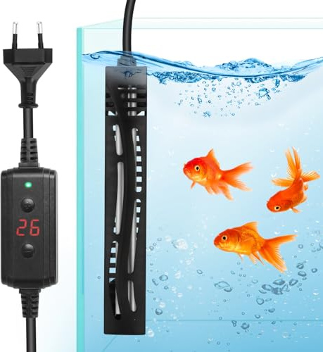 Nobleza – Aquarium Heizstab 30-100L, 100W Tauch-Aquarium Heizer, Aquarium-Heizung, Sicherheits-Quarz-Tankheizung, Externer Temperaturregler (15–35 °C)