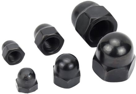 3–40 Stück Eichel-Hutmuttern M3 M4 M5 M6 M8 M10 M12, schwarzer Kohlenstoffstahl, Hutmutter-Abdeckkappe auf Muttern(M12(3pcs))