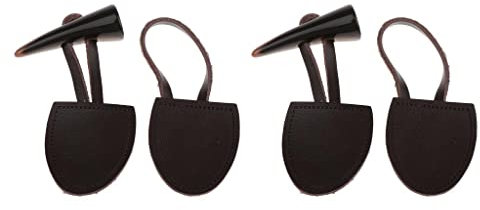 Knebelknopf aus PU-Leder, Horn-Knebelknopf, Dufflecoat-Jacken-Verschlüsse – DIY zum Aufnähen von Lederverschlüssen für Graben, Duffle, Mantel, Nähprojekte – Schwarz – Braun, 2 Sets