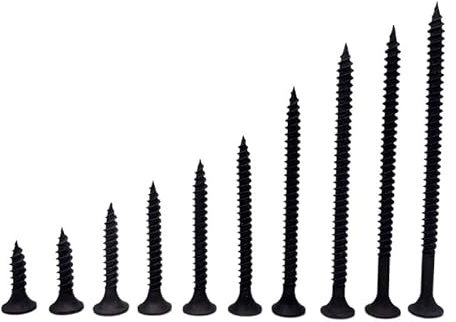 RKODRSMG 50 Stück M3.5 Länge 16-50 mm Hochfeste Schraube Schnellbauschraube Selbstschneidende Schraube Holzbearbeitung Verlängerte gehärtete Schwarze Kreuzschraube aus Gipskarton(20mm)