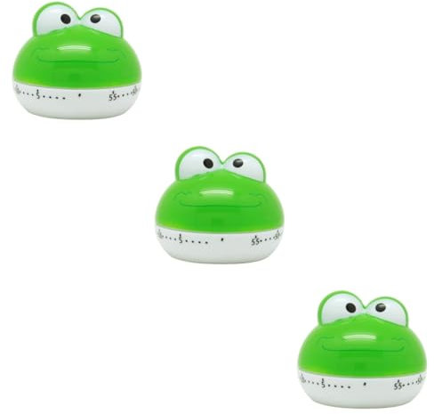 Amosfun Timer Da Cucina A Forma Di Cartone Animato 3 Pezzi Promemoria Da Cucina Conto Alla Rovescia Per La Casa Cronografo Orologio Attrezzatura in Plastica Verde
