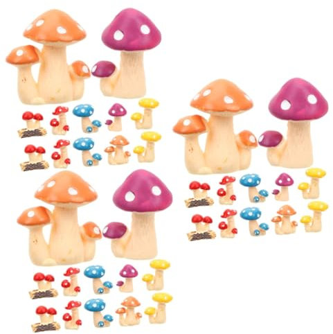 Milisten 36stücke Teiliges Miniatur Pilzfiguren Für Garten-Dekoration Realistische Mikro-Landschaft Ornamente Für Feengärten Und Bonsai Leichte Und Tragbare Deko-Elemente
