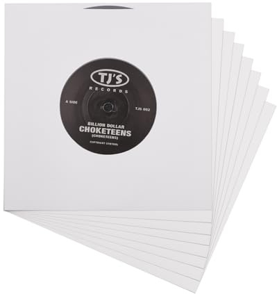 20 custodie interne per dischi in vinile, in carta resistente, senza acidi, quadrate, bianche, con foro per album LP, bianco, 18 cm