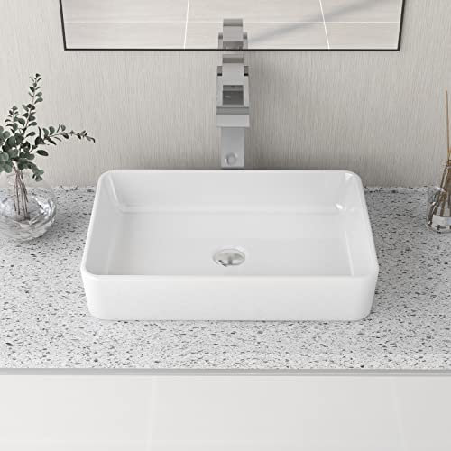 Vasque à Poser Salle de Bain DeerValley Rectangulaire Céramique Lavabo Wc,Blanc lavabo salle de bain 505mm*340mm