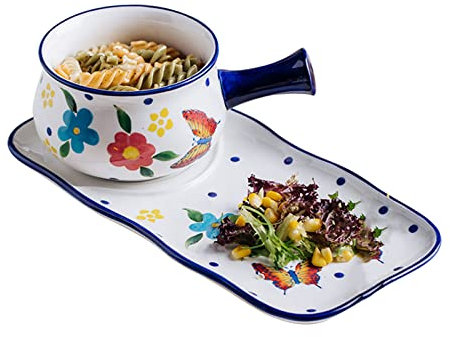 QXSJEDYCH Ensaladera Juego de Cuencos de Desayuno de Porcelana Japonesa de 23 oz con asa, Tazón de Sopa de cerámica for Servir, Tazón de Cereales, Plato de refrigerio de Postre-Rojo Platos