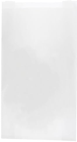 Monouso | 100 Bolsa de Papel Blanca| 17+7x32 cm | Pack de 100 Unidades
