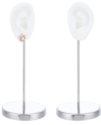 UNICRAFTALE 1 set di orecchini di presentazione bianco piercing orecchini titolari orecchini in silicone modello organizzatore base rotonda forma orecchio gioielli organizer supporto per orecchini da