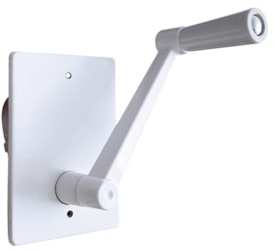 MICEL - 90094 - Torno de Persiana para Empotrar, Carga Maxima 40 kg, Incluye Manivela, en Acero, acabado Blanco, 160 x 80 x 130 mm