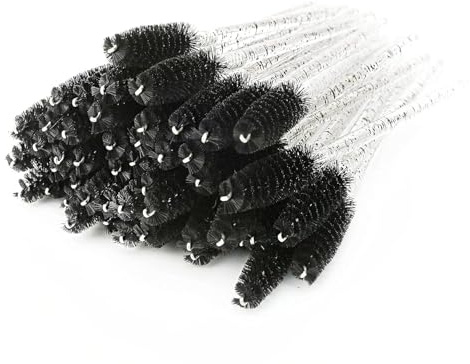 Crystal Mascara Sticks, Disposable Eyebrow Brushes for Eye lash Extensions, Eye lash Makeup Tool (Black, 50)