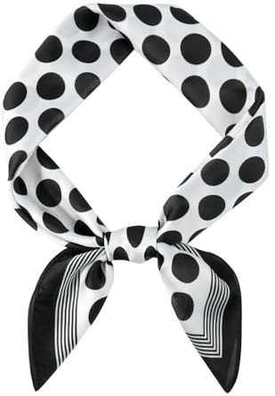 Damen Seide Schal Halstuch Seiden schal Seidentuch Leicht Seide Quadratische Schals Bandana Taschentuch Accessoire Geschenk für Damen（Polka Dot)
